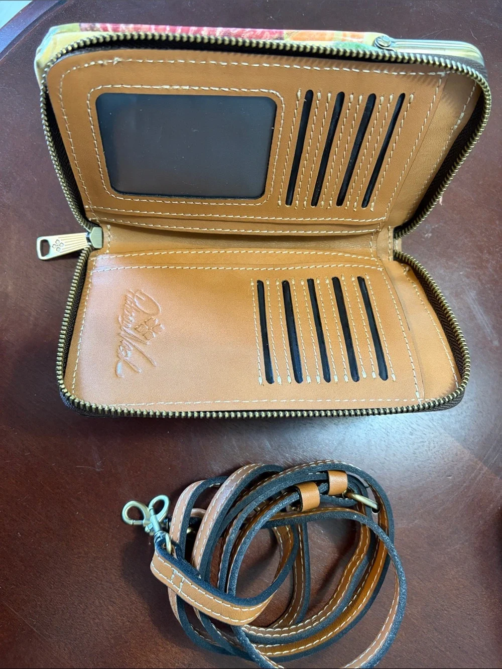 Patricia Nash Leather Pertina Frame Phone Crossbody